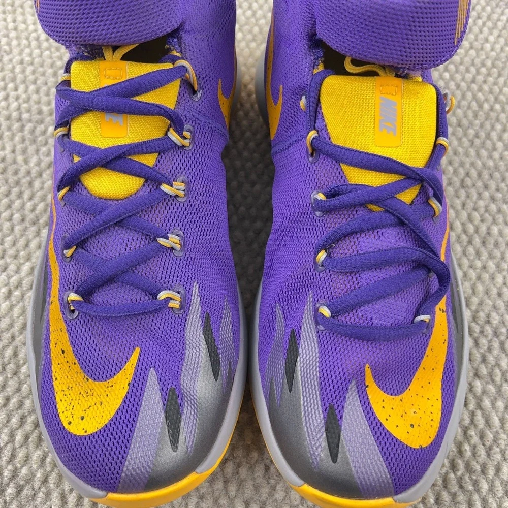 Nike Basketball Shoes Lakers Hypervenom Zoom Purple Gold 630913-502 Mens Size‎ 7
